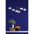 Jasper 6 Light Ceiling Pendant Light In Matt Black Finish With Opal Glass Shades JAS0622