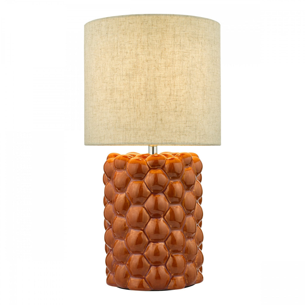 Jayden Modern Table Lamp In Orange Glaze With Cotton Shade JAY4211