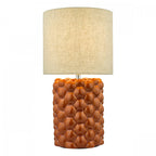 Jayden Modern Table Lamp In Orange Glaze With Cotton Shade JAY4211