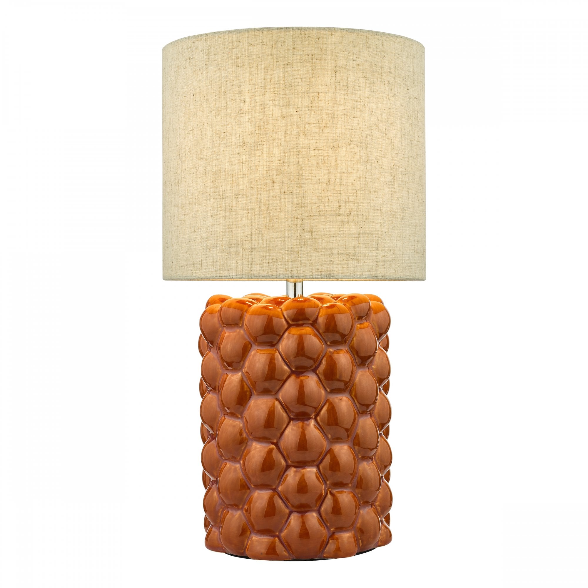 Jayden Modern Table Lamp In Orange Glaze With Cotton Shade JAY4211