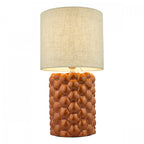 Jayden Modern Table Lamp In Orange Glaze With Cotton Shade JAY4211