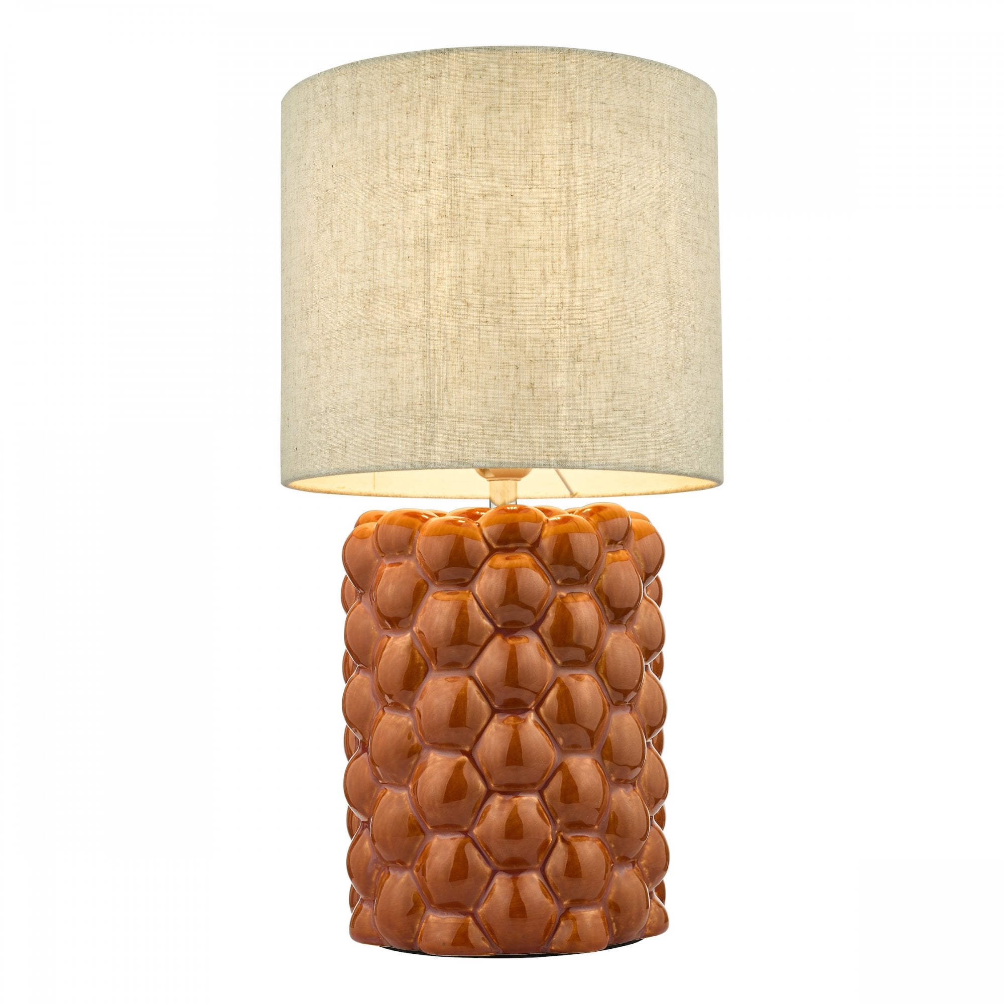 Jayden Modern Table Lamp In Orange Glaze With Cotton Shade JAY4211