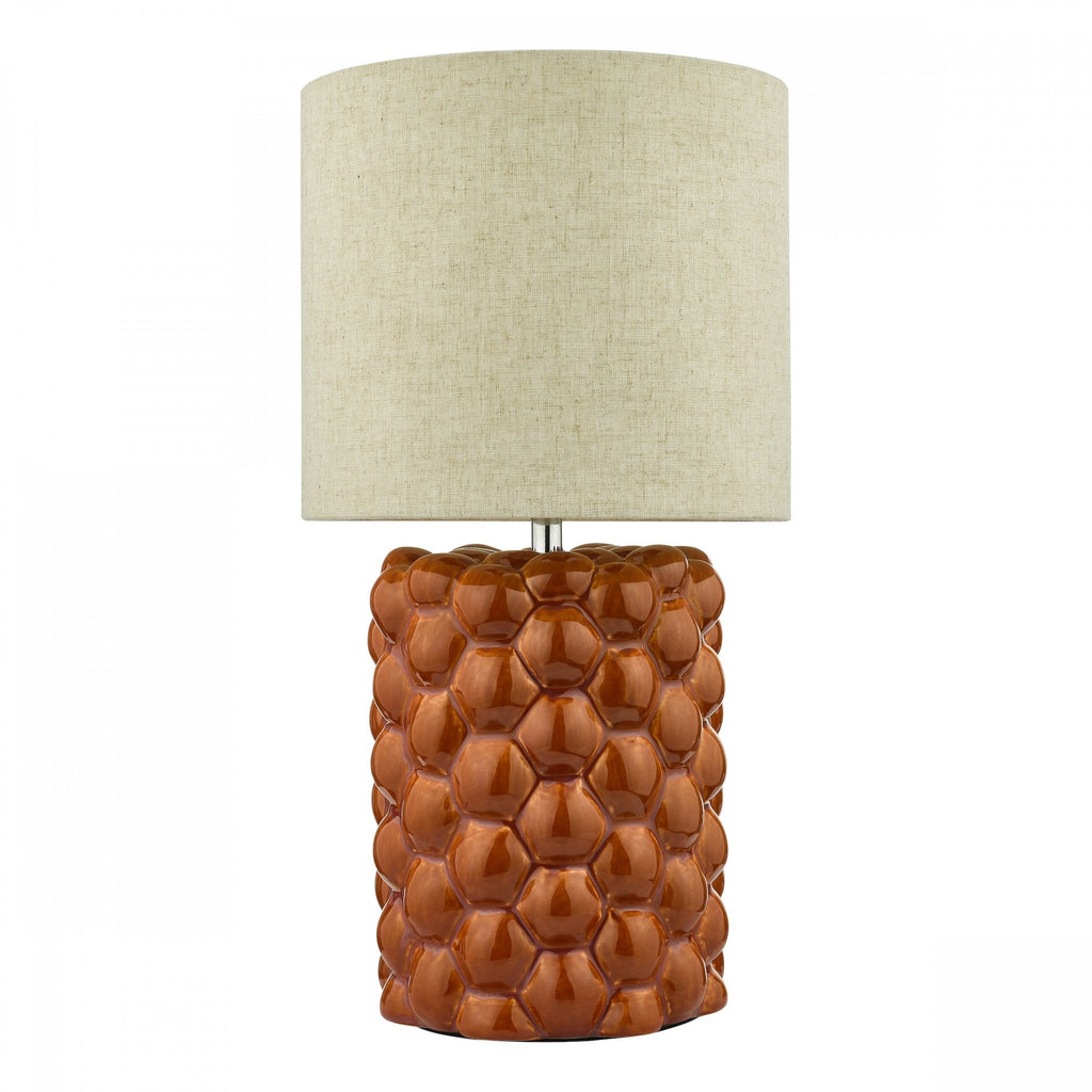 Jayden Modern Table Lamp In Orange Glaze With Cotton Shade JAY4211