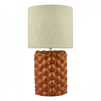 Jayden Modern Table Lamp In Orange Glaze With Cotton Shade JAY4211