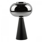 Jensen Modern Table Lamp In Satin Black With Smoked Glass Shade JEN4222