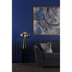 Jensen Modern Table Lamp In Satin Black With Smoked Glass Shade JEN4222