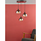 Lycia 3 Light Cluster Ceiling Pendant Light With Smoked Ombre Glass Shades LYC8822