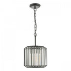 Naeva Contemporary Ceiling Pendant Light In Satin Black Finish With Crystal Glass NAE0122