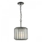 Naeva Contemporary Ceiling Pendant Light In Satin Black Finish With Crystal Glass NAE0122