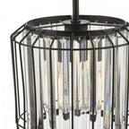 Naeva Contemporary Ceiling Pendant Light In Satin Black Finish With Crystal Glass NAE0122