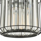 Naeva Contemporary Ceiling Pendant Light In Satin Black Finish With Crystal Glass NAE0122