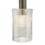 Nikolas Classic Ceiling Pendant Light In Antique Chrome With Cylinder Glass NIK0167-E01
