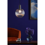 Nikolas Classic Ceiling Pendant Light In Antique ChromeWith Round Glass NIK0167-E02