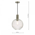 Nikolas Classic Ceiling Pendant Light In Antique ChromeWith Round Glass NIK0167-E02