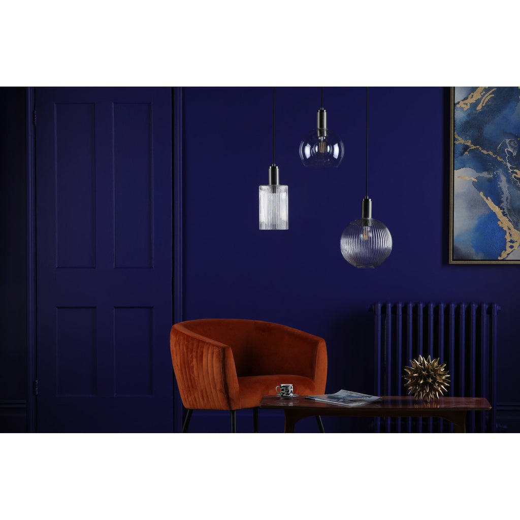 Nikolas Classic Ceiling Pendant In Antique Chrome Finish With Round Clear Glass NIK0167-E03