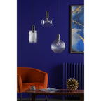 Nikolas Classic Ceiling Pendant In Antique Chrome Finish With Round Clear Glass NIK0167-E03