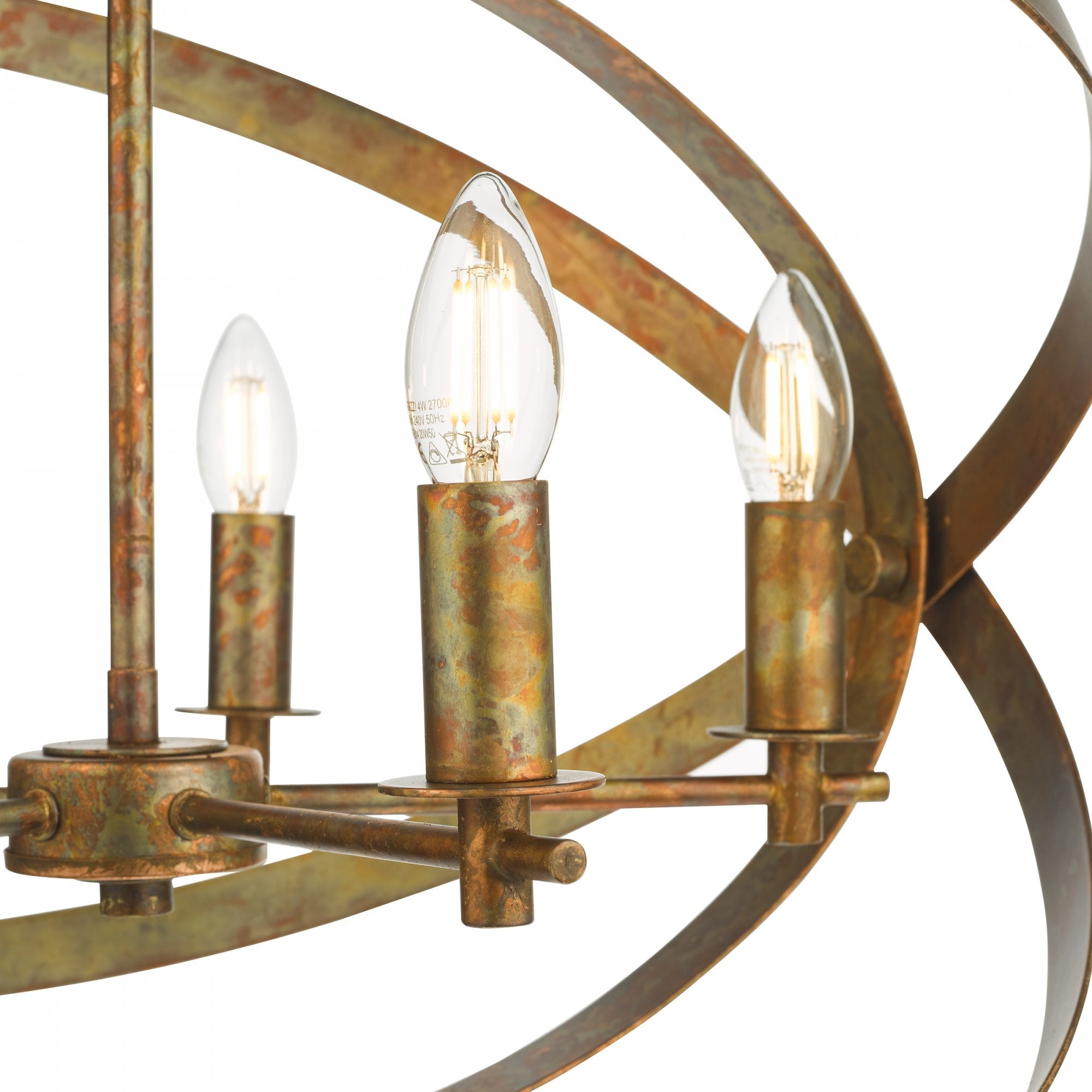 Nitya 5 Light Ceiling Pendant Light In Mottled Copper Finish NIT0564