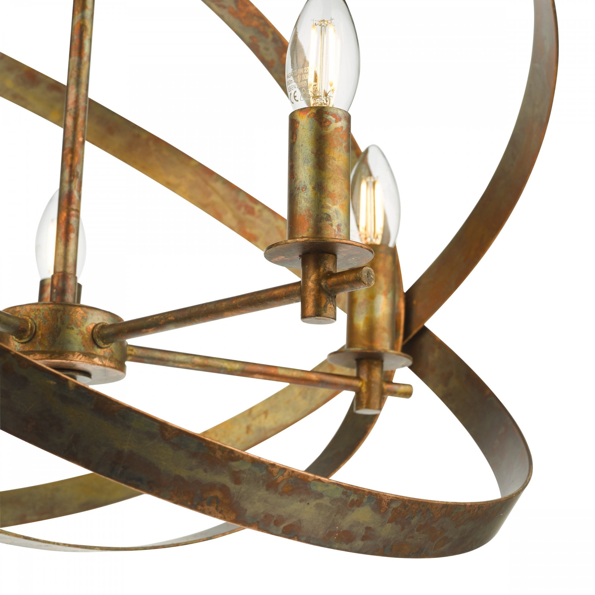Nitya 5 Light Ceiling Pendant Light In Mottled Copper Finish NIT0564