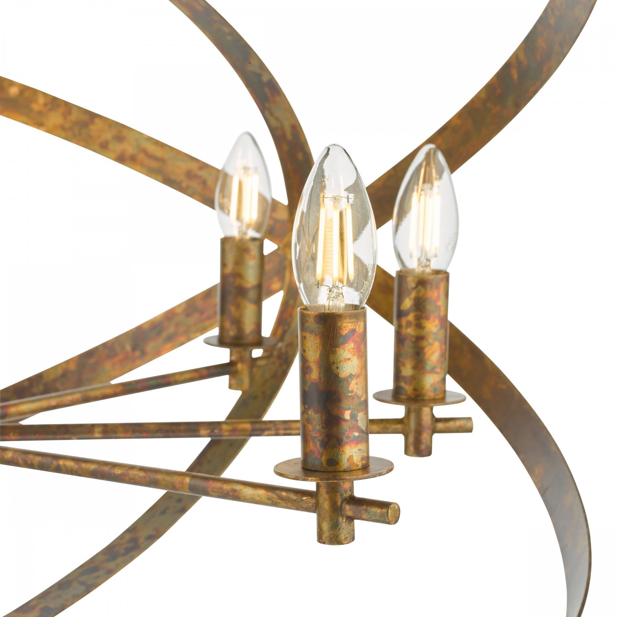 Nitya Stylish 8 Light Ceiling Pendant Light In Mottled Copper Finish NIT0864