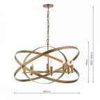 Nitya Stylish 8 Light Ceiling Pendant Light In Mottled Copper Finish NIT0864
