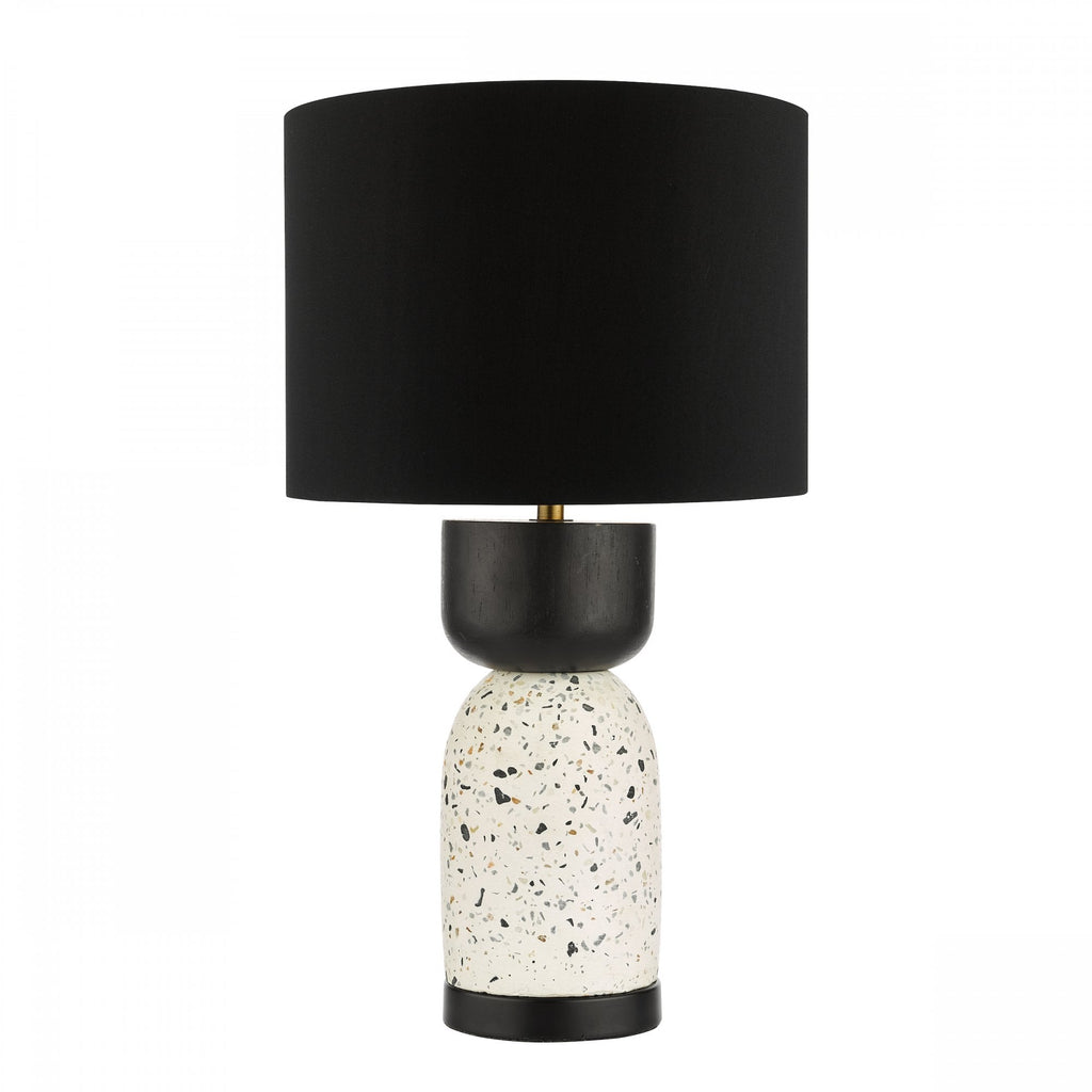 Roja Contemporary Table Lamp With Terrazzo Effect With Black Shade ROJ4255