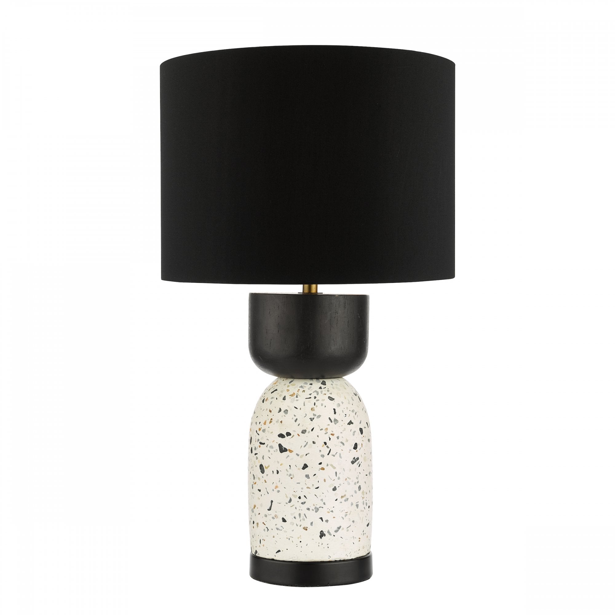 Roja Contemporary Table Lamp With Terrazzo Effect With Black Shade ROJ4255