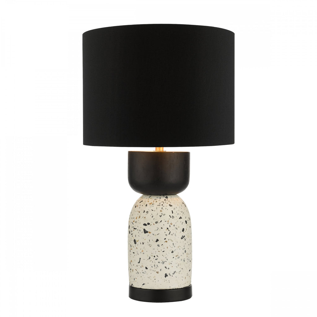 Roja Contemporary Table Lamp With Terrazzo Effect With Black Shade ROJ4255