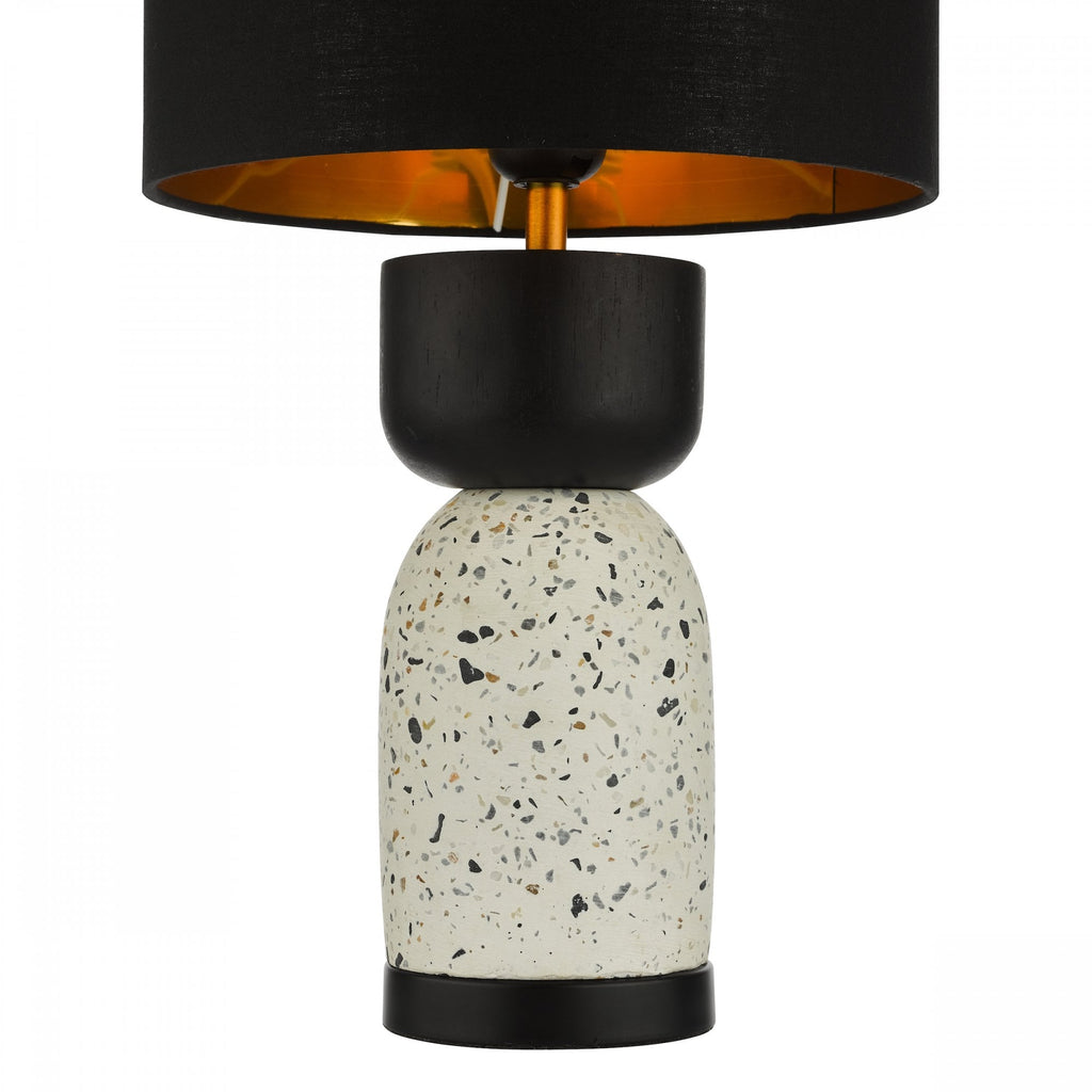 Roja Contemporary Table Lamp With Terrazzo Effect With Black Shade ROJ4255