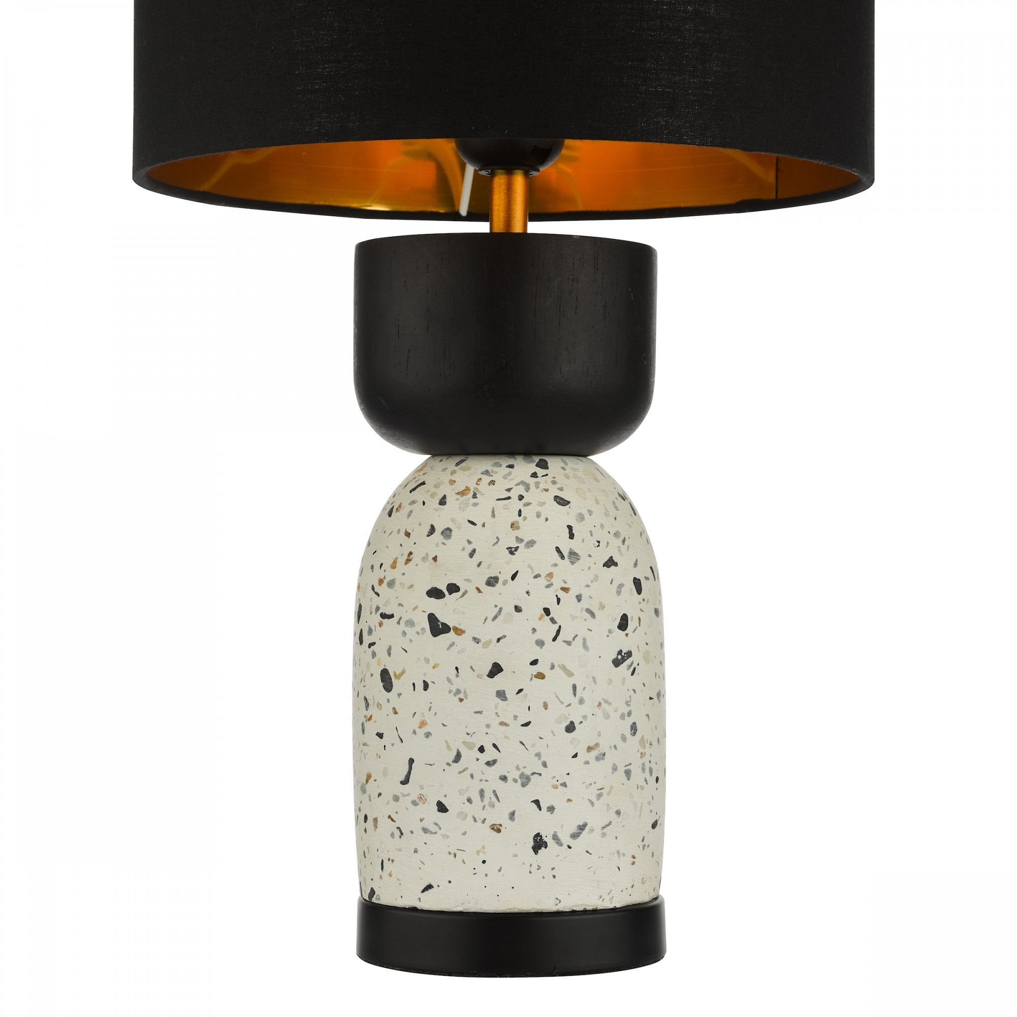 Roja Contemporary Table Lamp With Terrazzo Effect With Black Shade ROJ4255