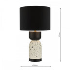 Roja Contemporary Table Lamp With Terrazzo Effect With Black Shade ROJ4255