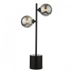 Spiral Modern 2 Light Table Lamp In Matt Black Finish With Smoked Glass SPI4222-01