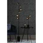 Spiral Modern 2 Light Table Lamp In Matt Black Finish With Smoked Glass SPI4222-01
