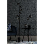 Spiral Modern 2 Light Table Lamp In Matt Black Finish With Smoked Glass SPI4222-01