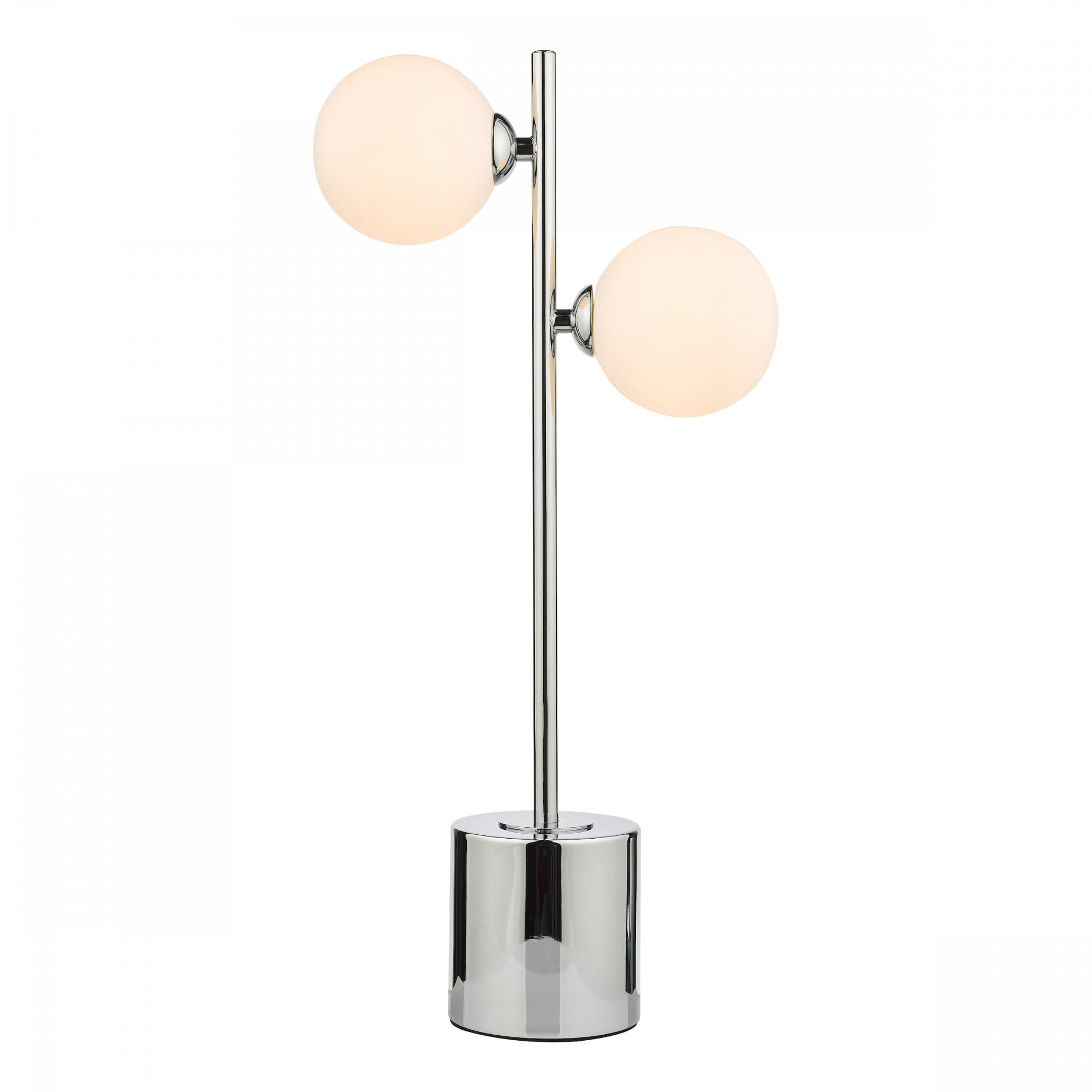 Spiral Modern 2 Light Table Lamp In Polished Chrome With Opal Glass SPI4250-02