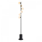 Spiral Modern 6 Light Floor Lamp In Matt Black With Opal Glass SPI4922-02