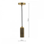Industrial Knurled E27 Ceiling Suspension In Natural Solid Brass Finish SPK0140