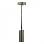 Industrial Knurled E27 Ceiling Suspension In Antique Chrome Finish SPK0167