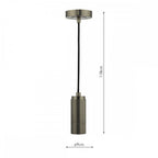 Industrial Knurled E27 Ceiling Suspension In Antique Chrome Finish SPK0167