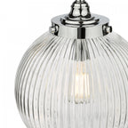 Tamara Bathroom Ceiling Pendant Light In Polished Chrome Finish With Ribbed Glass TAM0150-IP44