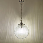 Tamara Bathroom Ceiling Pendant Light In Polished Chrome Finish With Ribbed Glass TAM0150-IP44