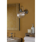 Tamara Bathroom Wall Light In Polished Chrome Finish With Ribbed Glass TAM0750-IP44