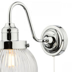 Tamara Bathroom Wall Light In Polished Chrome Finish With Ribbed Glass TAM0750-IP44