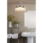 Tamara Bathroom Semi Flush Ceiling Light In Polished Chrome With Ribbed Glass TAM5350-IP44