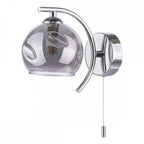Nakita Wall Light In Polished Chrome Finish With Smoked Dimpled Glass NAK0750-15
