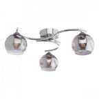 Nakita Semi Flush Ceiling Light In Polished Chrome With Smoked Dimpled Glass NAK5350-15