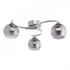 Nakita Semi Flush Ceiling Light In Polished Chrome With Smoked Dimpled Glass NAK5350-15