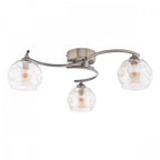 Nakita Semi Flush Ceiling Light In Antique Brass With Champagne Dimpled Glass NAK5375-16
