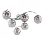 Nakita 6 Light Semi Flush Ceiling Light In Polished Chrome With Smoked Glass NAK6450-15