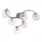 Nakita 6 Light Semi Flush Ceiling Light In Antique Brass With Champagne Glass NAK6475-16