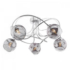 Onawa 5 Light Semi Flush Ceiling Light In Polished Chrome With Smoked Glass ONA5450-15